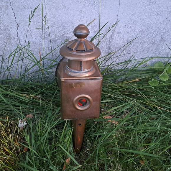 Pair of Brass Carriage Lamps - Picture 6 of 11